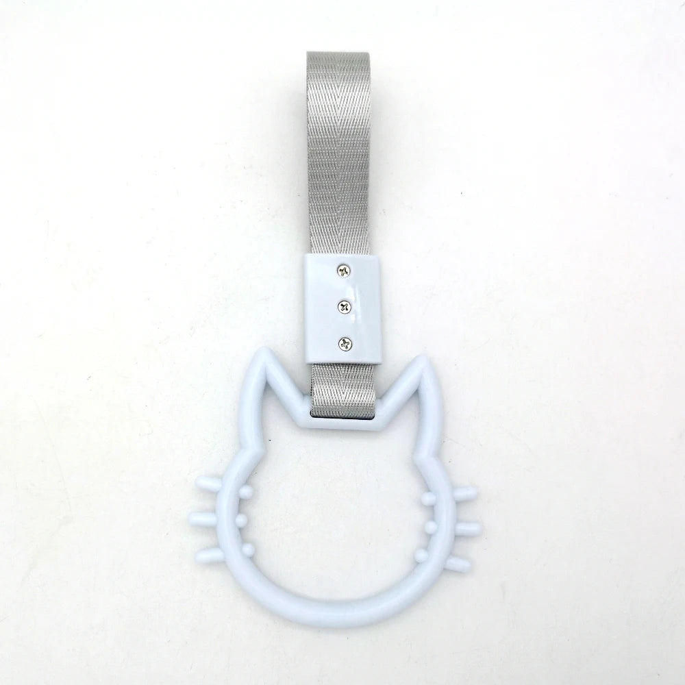 Car Tow Strap Tsurikawa JDM Ring Bus Train Hook Strap Cute Cat Shape Handle Strap Drift Universal Exterior Warning Hang Ring