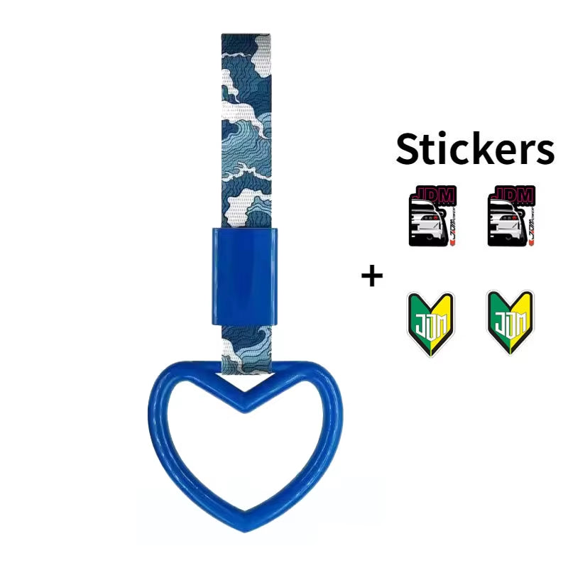 JDM Train Bus Handle Hand Strap 1Pcs Tsurikawa Ring Heart Styling Drift Charm Strap Drift Auto Accessories Car Strap Decoration