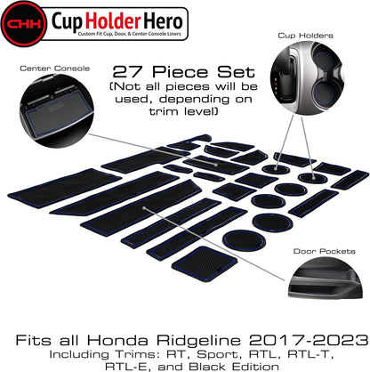 CupHolderHero 24-piece interior liner set for 2017–2023 Honda Ridgeline